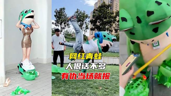 网红青蛙人狠话不多，一般有仇当场就报！