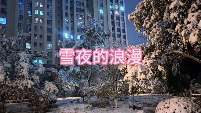 下雪了，走在寒冷的雪夜里