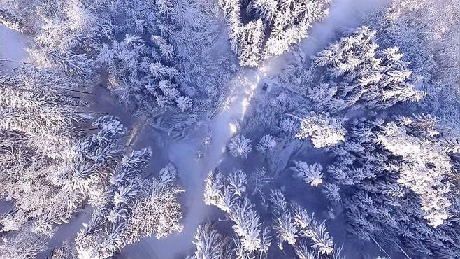 乌兰察布日光雪原大河湾，冬日里的冰雪奇缘