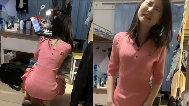 女生衣服穿反浑然不知，舍友提醒后恍然大悟，女生举动令人爆笑