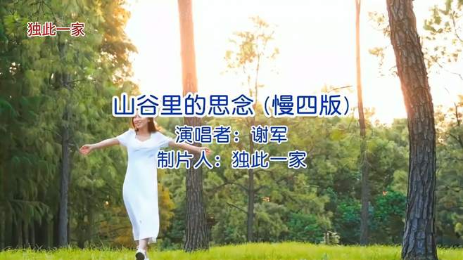 经典歌曲，山谷里的思念，演唱/谢军