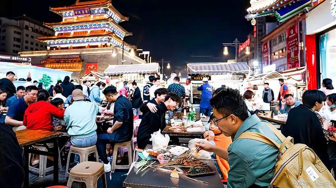 开封鼓楼夜市：古都的夜晚，美食与文化的交融