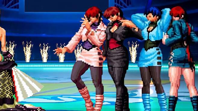 「KOF Mugen拳皇」不知火舞 vs 夏尔米团队，街机游戏