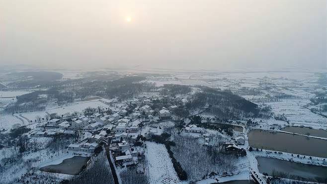 河南孟州：雪韵盎然 冬日美景如画