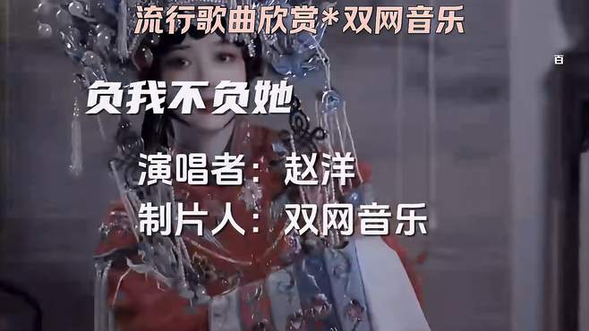 赵洋《负我不负她》双网音乐非常好听的歌曲