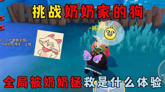 蛋仔派对：挑战奶奶家的狗，全局被奶奶拯救是什么体验！