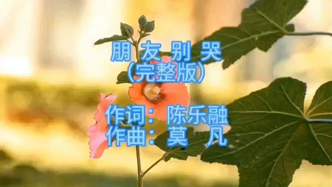 永远的经典《朋友别哭》