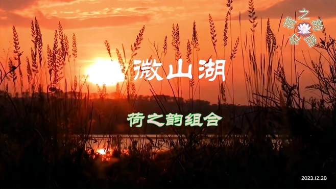 《微山湖》舞台背景，背景音乐：荷之韵组合，上海嘉定老年组合唱