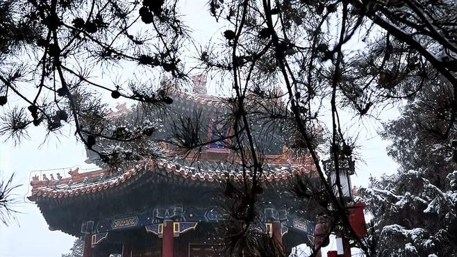 一镜走天下，记录中轴线登高望远的景山公园独特雪景