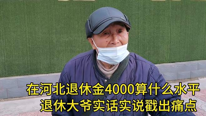 在河北退休金4000算什么水平，退休大爷实话实说戳出痛点！