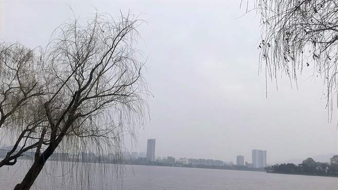 烟雨蒙蒙中的南京玄武湖