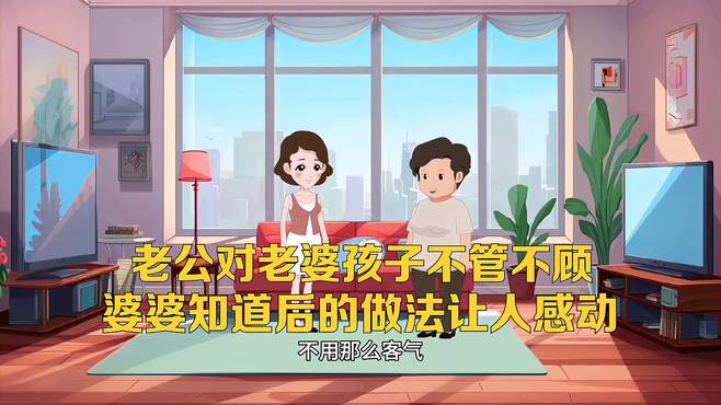 老公对老婆孩子不管不顾，婆婆知道后的做法让人感动