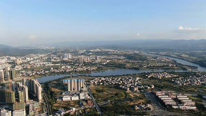 航拍广西百色市龙景片区