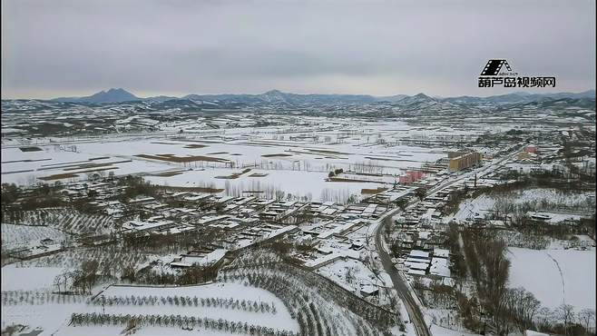 航拍辽宁大暴雪绥中