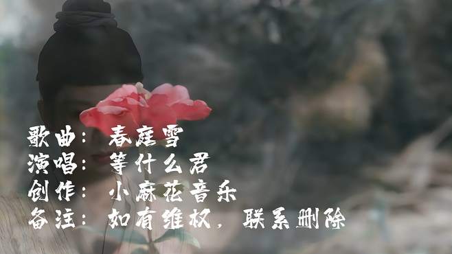 好听的古风歌曲《春庭雪》伤感歌声 直击心灵