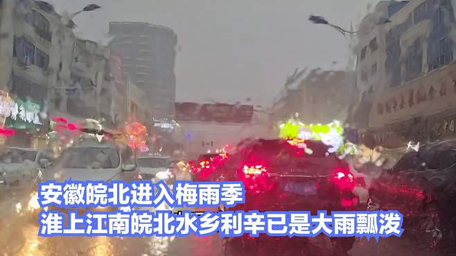 安徽皖北进入梅雨季，淮上江南皖北水乡利辛已是雷声阵阵大雨瓢泼