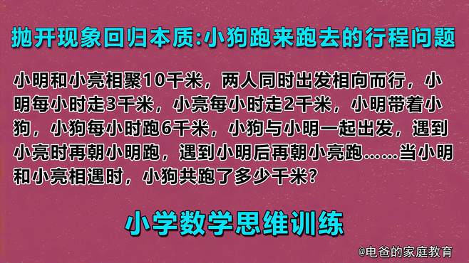 抛开现象回归本质：小狗跑来跑去的行程问题