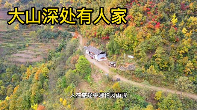 航拍秦岭大山人家，环境很美，适合居住养老