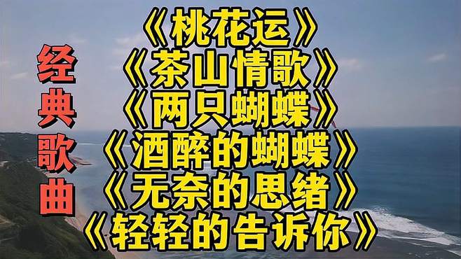 《桃花运》《茶山情歌》《两只蝴蝶》《酒醉的蝴蝶》轻轻的告诉你